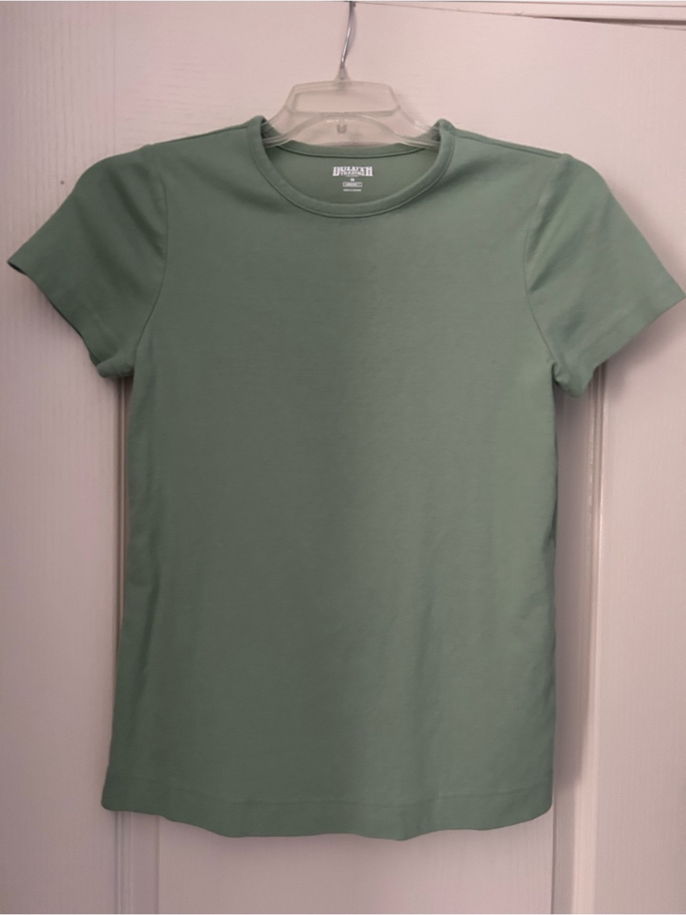 Duluth Trading Company long tail tshirt, green, M